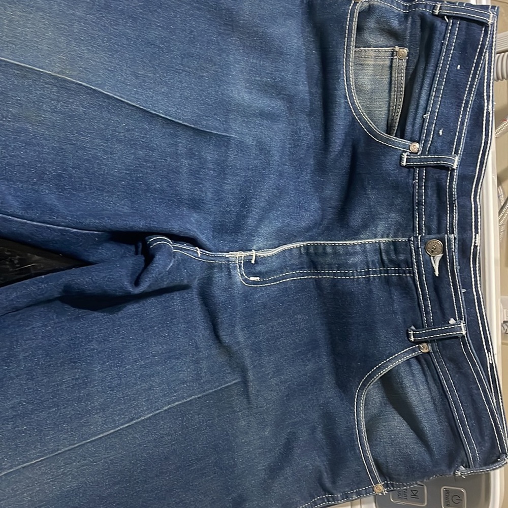 Sheplers Vintage Mens 70s Western mini bell dark denim jeans eagle embroidery - Picture 6 of 8